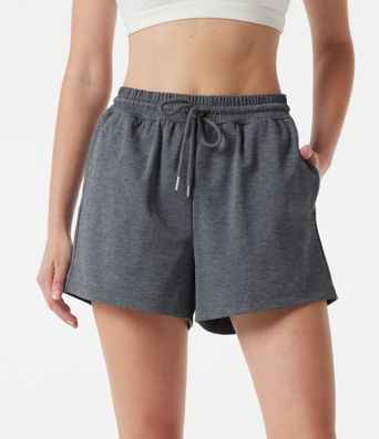 Trainings-Shorts mit hohem Bund, Seitentaschen und Kordelzug - schnelltrocknend, 7,6 cm