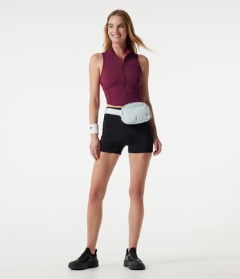 Halara UltraSculpt™ Stand Collar Zipper Curved Hem Running Tank Top