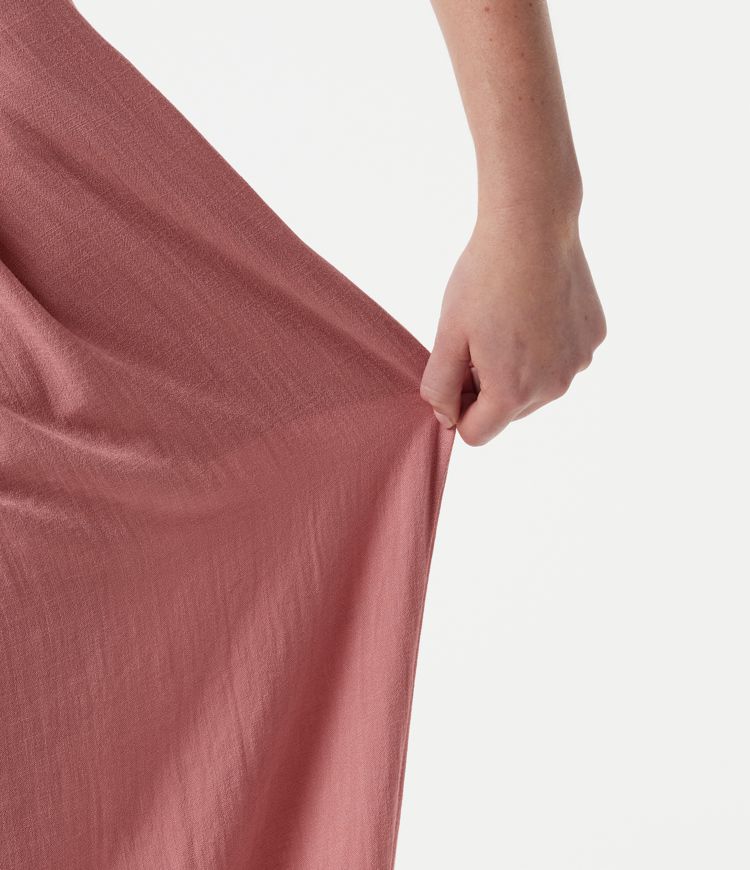 Lässige Baggy-Hose in Leinenoptik mit mittelhohem Bund und Seitentaschen