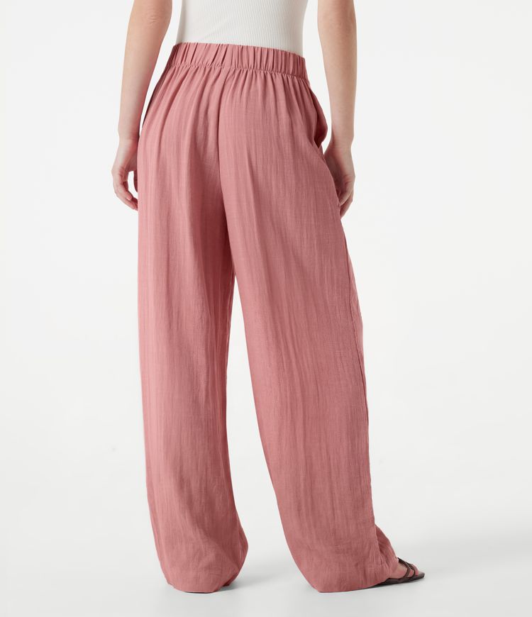 Lässige Baggy-Hose in Leinenoptik mit mittelhohem Bund und Seitentaschen