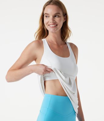 Racerback Drawstring Hem Built-in Bra Cool Touch Quick Dry Running Tank Top-UPF50+ Racerback Drawstring Hem Built-in Bra Cool Touch Quick Dry Running Tank Top-UPF50+