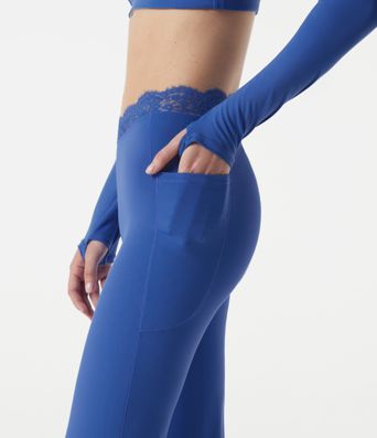 SoftlyZero™ High Waisted Contrast Lace Dance Balloon Joggers with Pockets-UPF50+ SoftlyZero™ High Waisted Contrast Lace Dance Balloon Joggers with Pockets-UPF50+