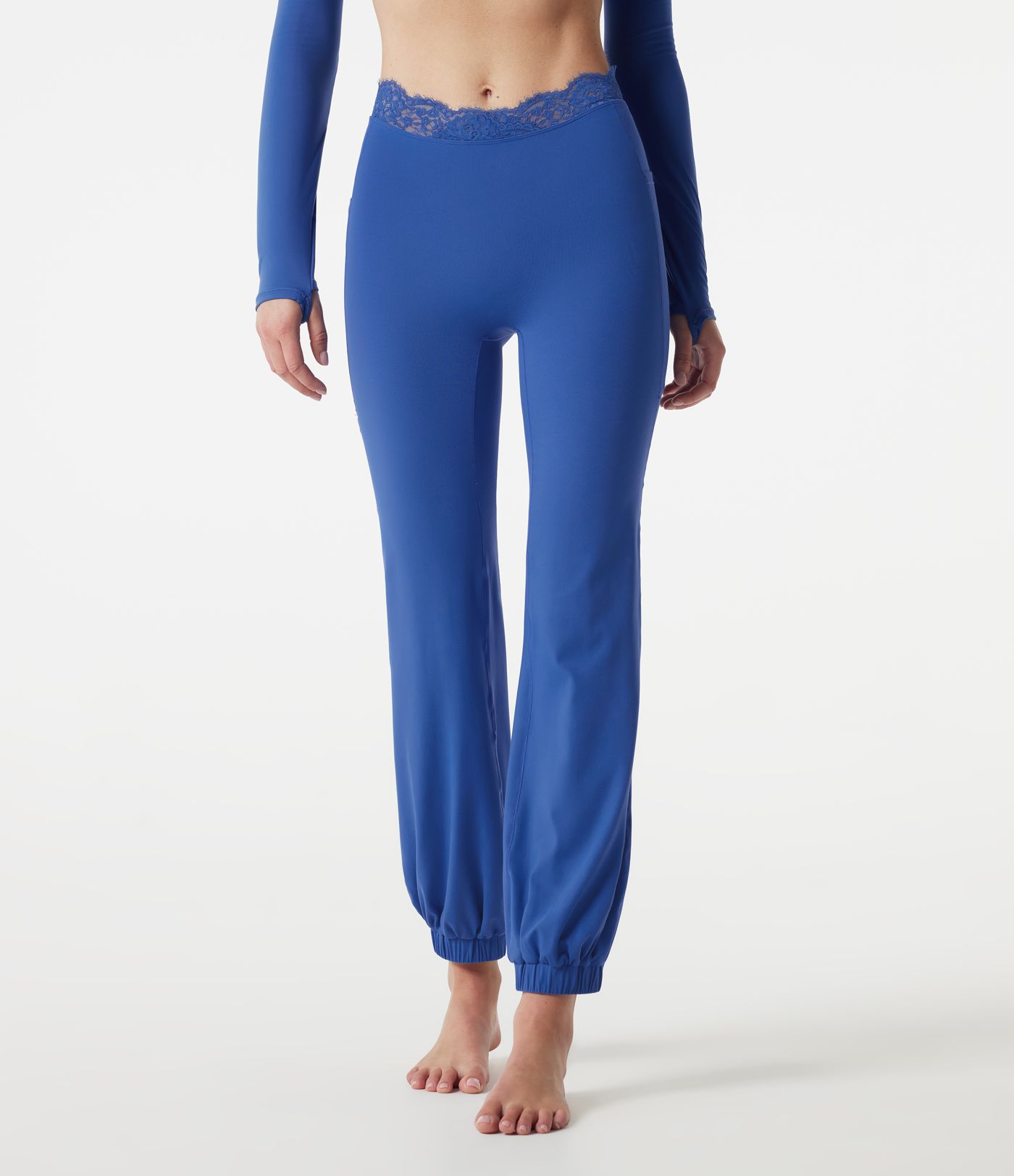 SoftlyZero™ High Waisted Contrast Lace Dance Balloon Joggers with Pockets-UPF50+ SoftlyZero™ High Waisted Contrast Lace Dance Balloon Joggers with Pockets-UPF50+