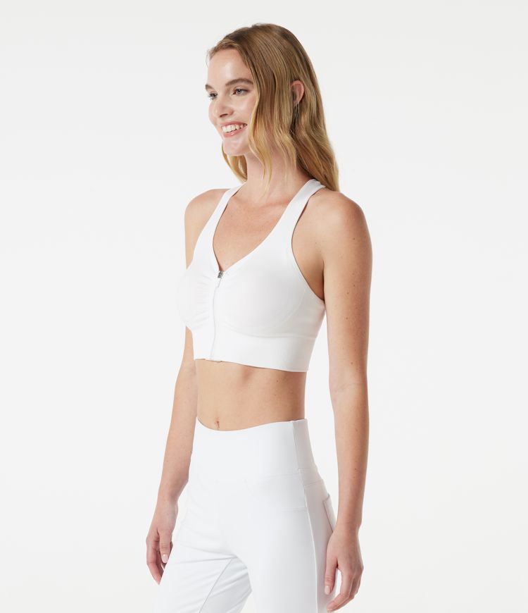 OneForm Seamless Flow Sport-BH mit geringem Halt, Racerback, Reißverschluss und integriertem BH, ideal für Yoga und Sport OneForm Seamless Flow Sport-BH mit geringem Halt, Racerback, Reißverschluss und integriertem BH, ideal für Yoga und Sport
