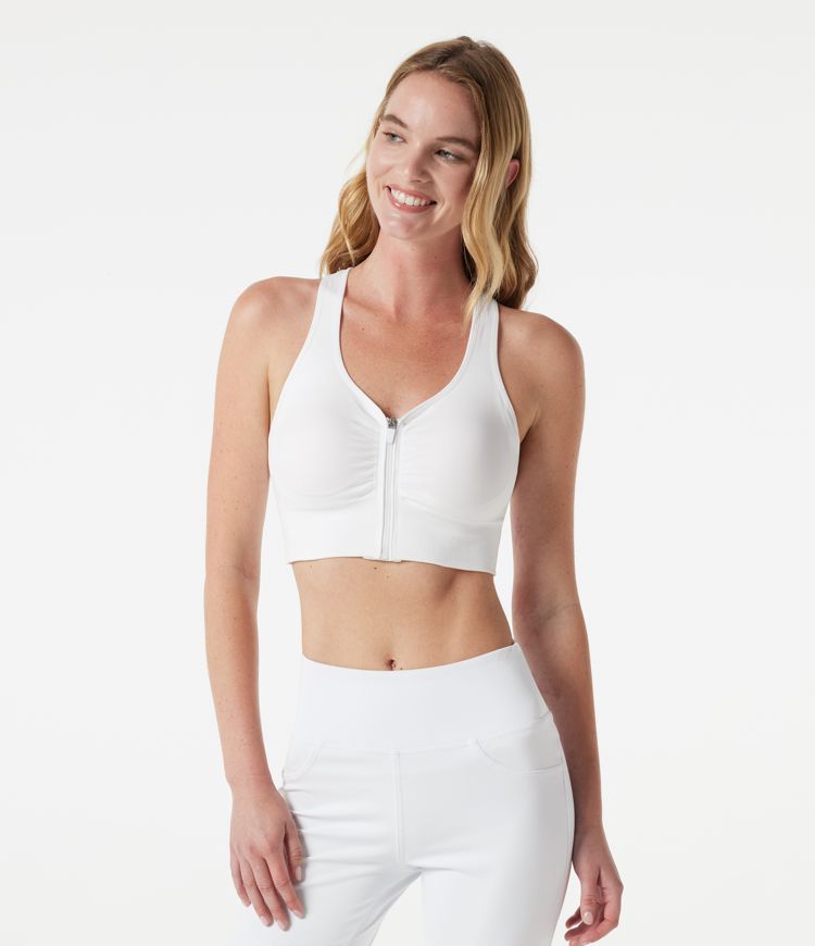 OneForm Seamless Flow Sport-BH mit geringem Halt, Racerback, Reißverschluss und integriertem BH, ideal für Yoga und Sport OneForm Seamless Flow Sport-BH mit geringem Halt, Racerback, Reißverschluss und integriertem BH, ideal für Yoga und Sport