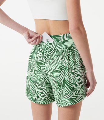 Hochtaillierte 2-in-1-Shorts mit tropischem Pflanzenmuster, mit Taschen - 12,7 cm Hochtaillierte 2-in-1-Shorts mit tropischem Pflanzenmuster, mit Taschen - 12,7 cm