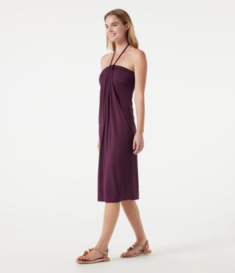 Halter Tie Back Midi Dress with Pockets Halter Tie Back Midi Dress with Pockets