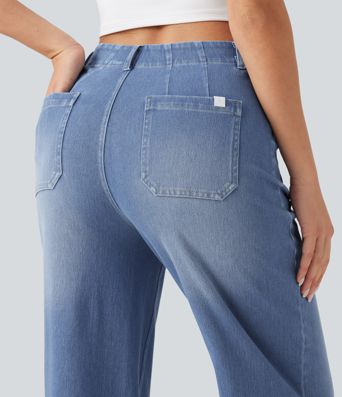 Halara Flex™ High Waisted Straight Leg Casual Jeans with Pockets Halara Flex™ High Waisted Straight Leg Casual Jeans with Pockets
