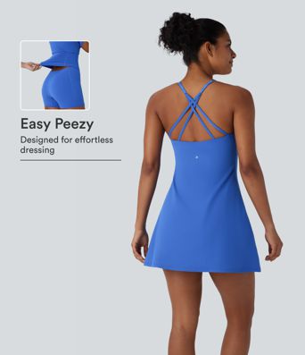 SoftlyZero™ suave vestido activo de yoga 2 en 1, mini con bolsillo — edición Easy Peezy