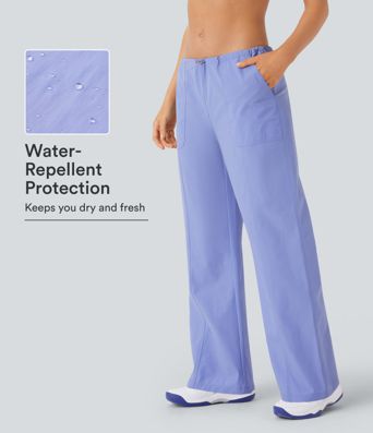 Water Repellent Wear-Resistant Low Rise Pocket Straight Leg Yoga Pants