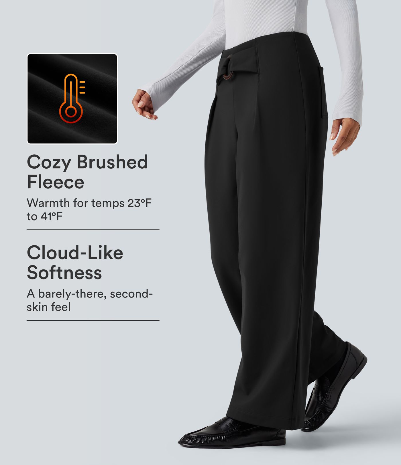 SoftlyZero™ Plush Thermal Mid Rise Straight Leg Work Pants with Pockets SoftlyZero™ Plush Thermal Mid Rise Straight Leg Work Pants with Pockets