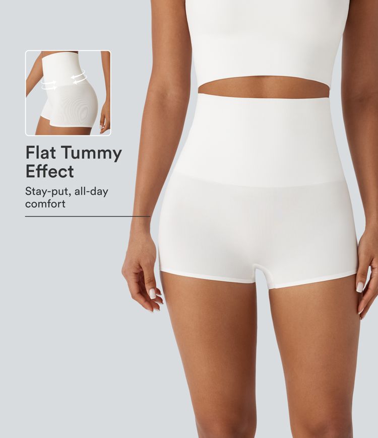Diseño sin costuras: shorts de talle alto que moldean el abdomen, de estilo lounge Diseño sin costuras: shorts de talle alto que moldean el abdomen, de estilo lounge