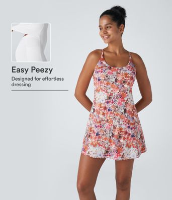Floral Print Pickleball Active Dress-Easy Peezy Edition