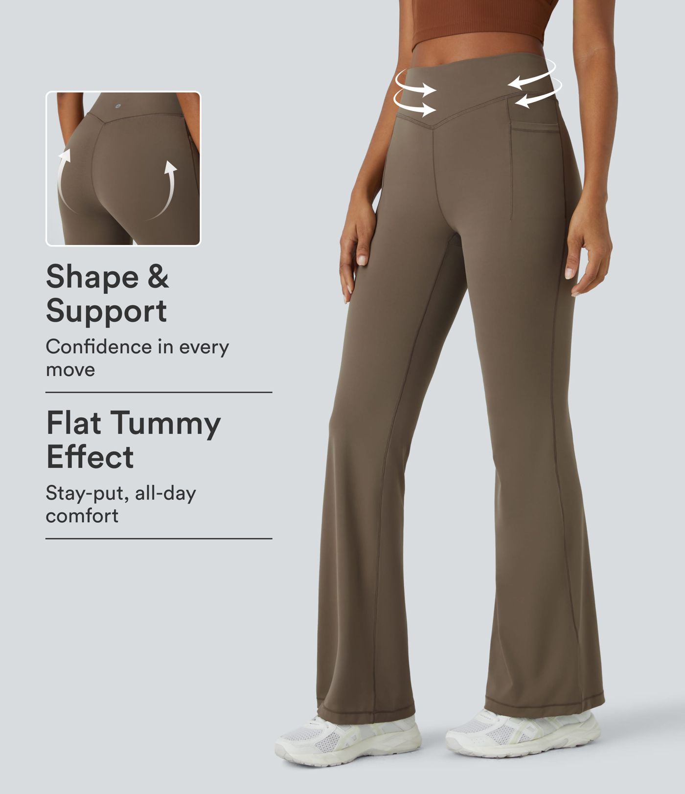 Halara UltraSculpt™ Legging Comprida Modeladora de Cintura Média com Controle de Barriga e Bolso para Corrida Halara UltraSculpt™ Legging Comprida Modeladora de Cintura Média com Controle de Barriga e Bolso para Corrida