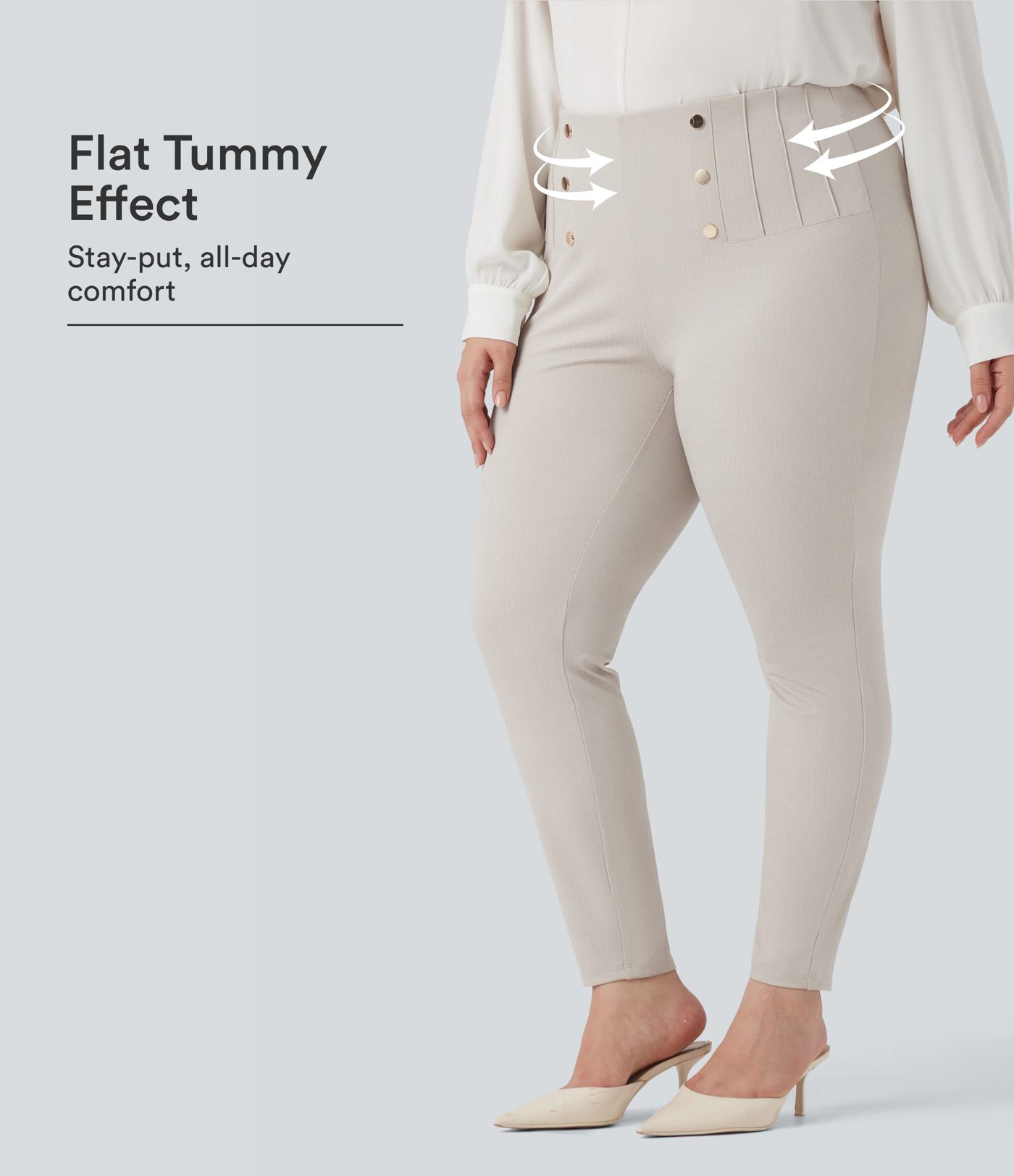 Plus Size High Waisted Tummy Control Herringbone Work Leggings with Pockets Plus Size High Waisted Tummy Control Herringbone Work Leggings with Pockets
