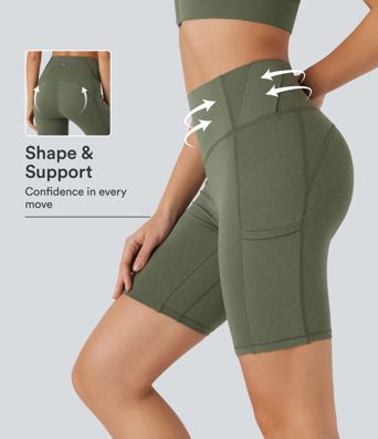 High Waisted Tummy Control Loop Quick Dry Yoga Biker Shorts 7'' with Pockets High Waisted Tummy Control Loop Quick Dry Yoga Biker Shorts 7'' with Pockets