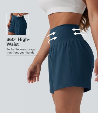 Softlyzero™ Airy High Waisted Tummy Control 2-in-1 Cool Touch Yoga Shorts 5'' with Pockets