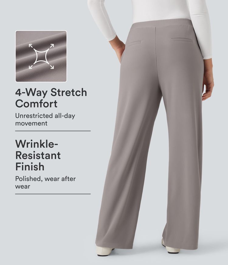 Halara Flex™ High-waisted Micro Waffle Work Baggy Pants with Pockets Halara Flex™ High-waisted Micro Waffle Work Baggy Pants with Pockets