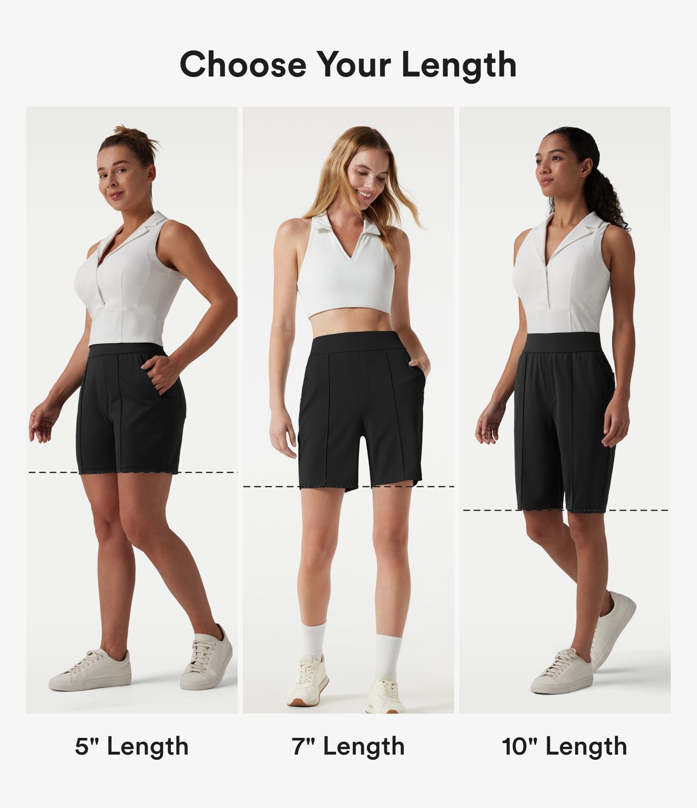 High Waisted Quick Dry Golf Shorts with Pockets 7''-Golf Tee-UPF40+