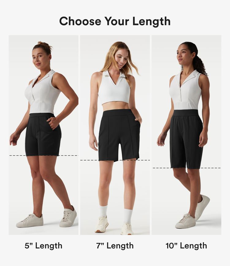 High Waisted Quick Dry Golf Shorts with Pockets 7''-Golf Tee-UPF40+