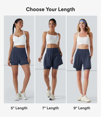 Short de yoga 2-en-1 Softlyzero™ Airy super taille haute toucher frais 12,5 cm avec poches