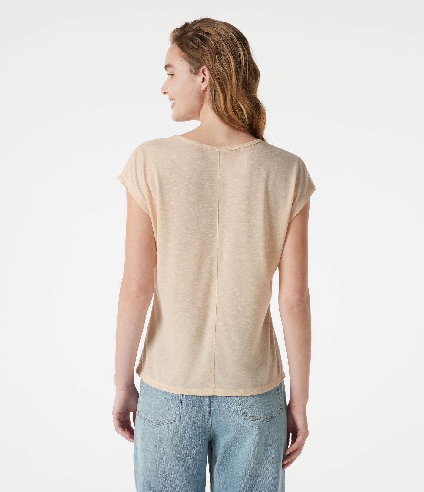 Lässiges Kurzarm-T-Shirt mit V-Ausschnitt