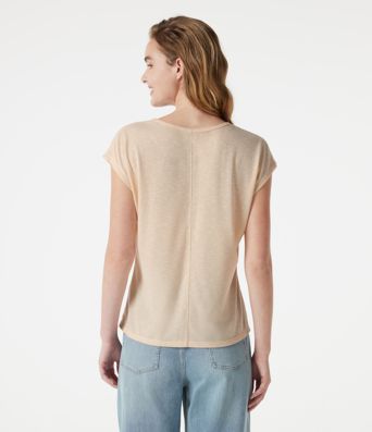 Lässiges Kurzarm-T-Shirt mit V-Ausschnitt