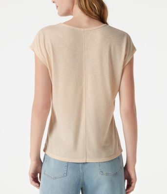 Lässiges Kurzarm-T-Shirt mit V-Ausschnitt
