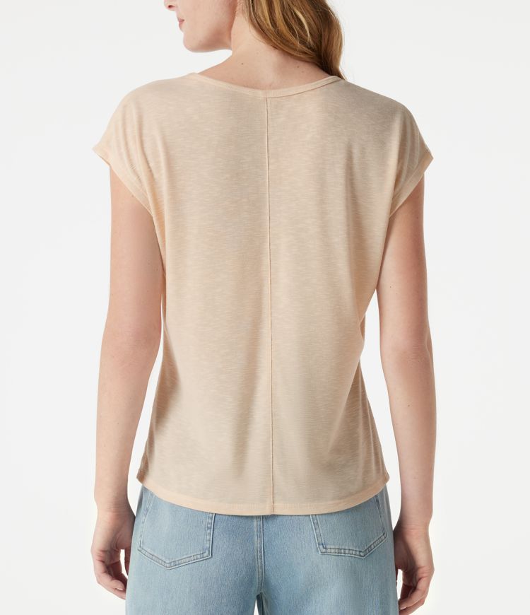 Lässiges Kurzarm-T-Shirt mit V-Ausschnitt