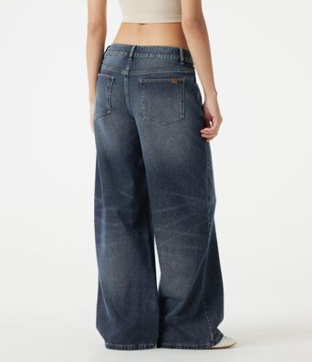 Halara Flex™ Asymmetric Low Rise Baggy Washed Casual Jeans with Pockets