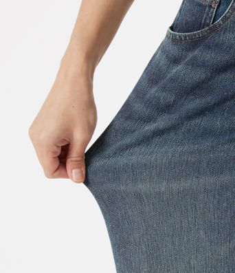 Halara Flex™ Asymmetric Low Rise Baggy Washed Casual Jeans with Pockets