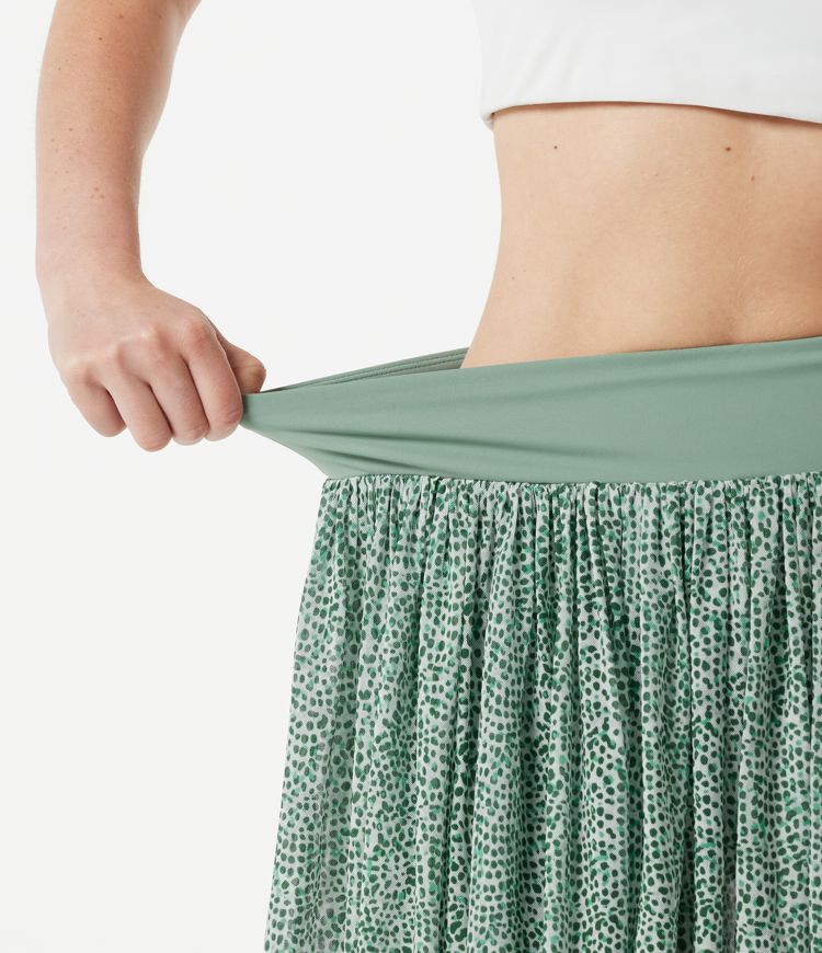 Mid Rise Leopard Mesh Mini 2-in-1 Workout Flowy Skirt with Pocket Mid Rise Leopard Mesh Mini 2-in-1 Workout Flowy Skirt with Pocket