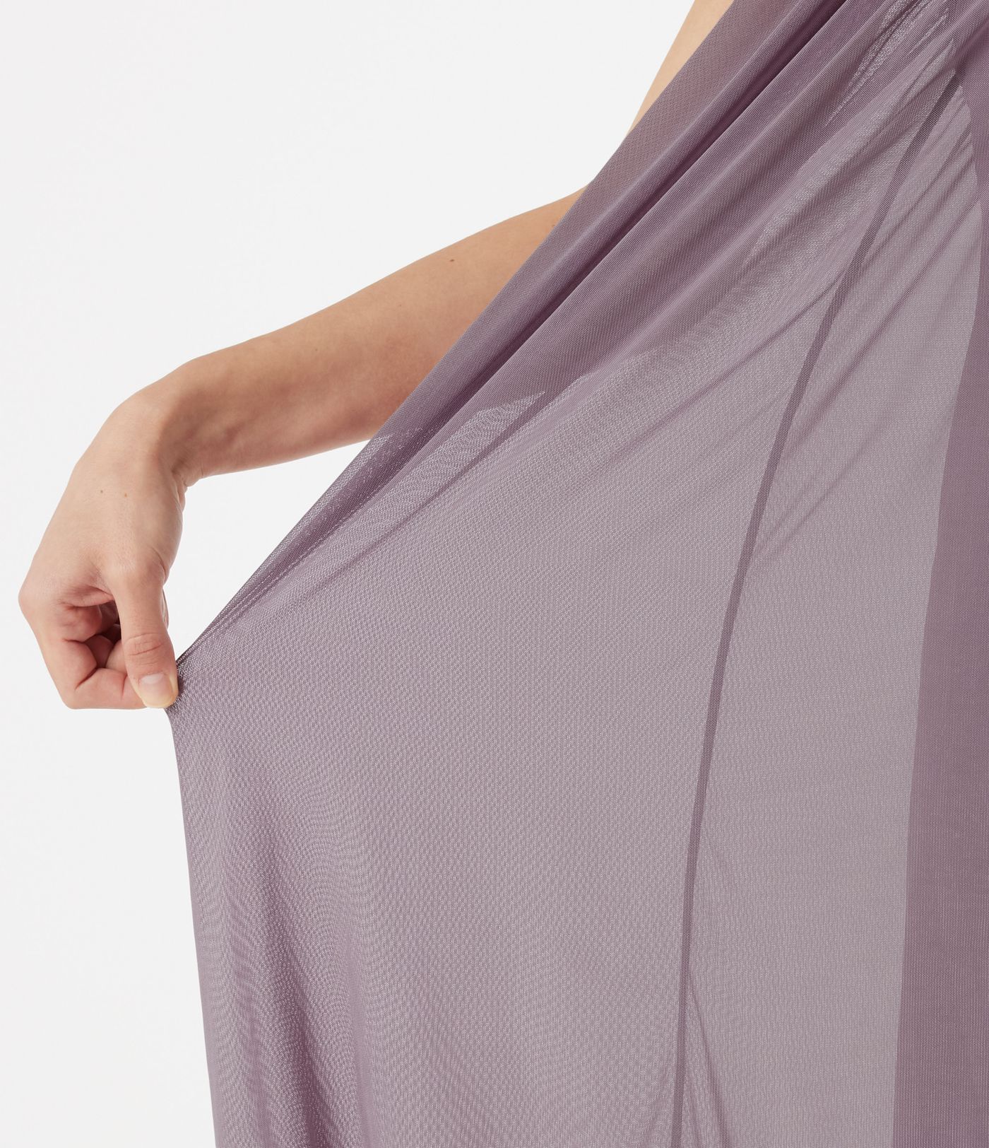 Minikleid mit V-Ausschnitt, Kontrast-Mesh und Bindeband hinten