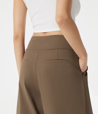 DayStretch High Waisted Work Baggy Shorts 9'' with Pockets