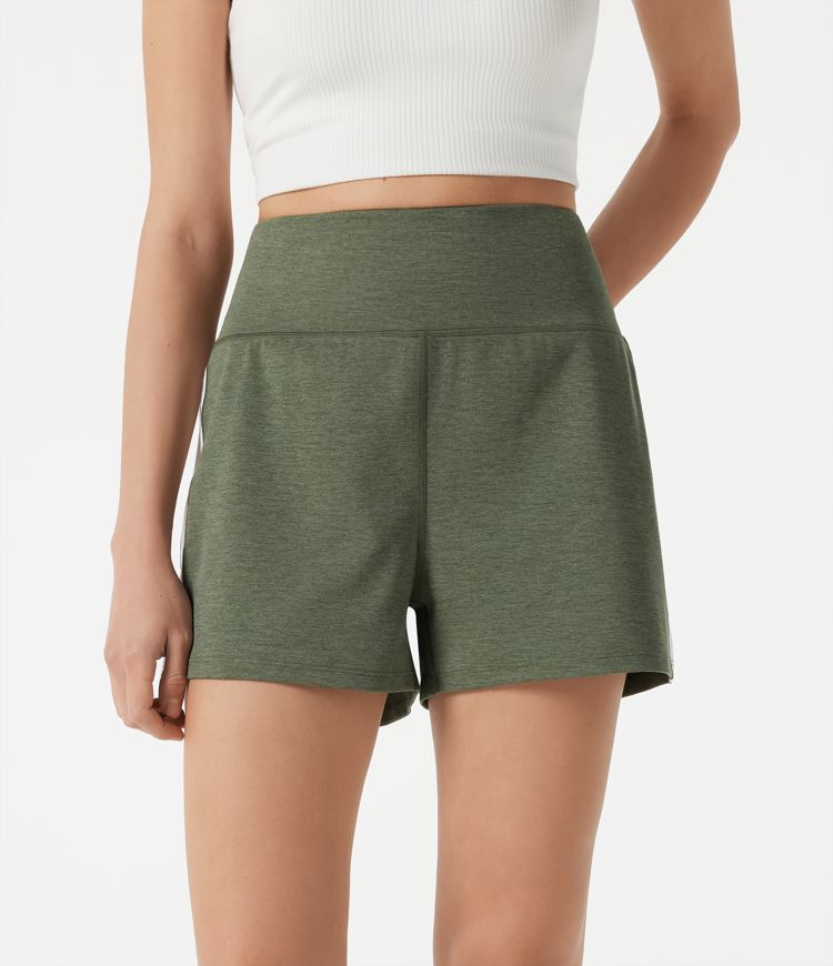 High-waisted Side Stripe Quick Dry Workout Baggy Shorts with Pockets