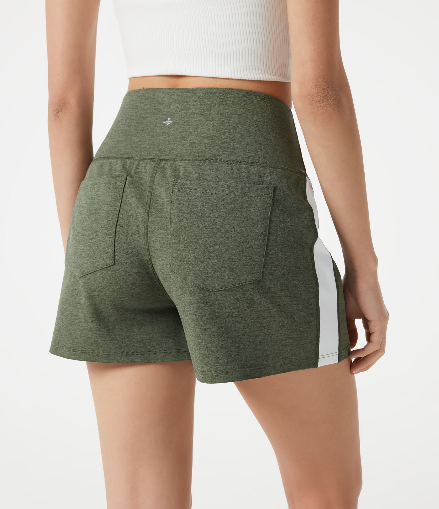High-waisted Side Stripe Quick Dry Workout Baggy Shorts with Pockets