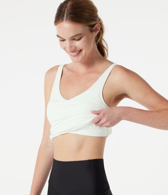 Lauftop mit V-Ausschnitt und integriertem BH - extralang