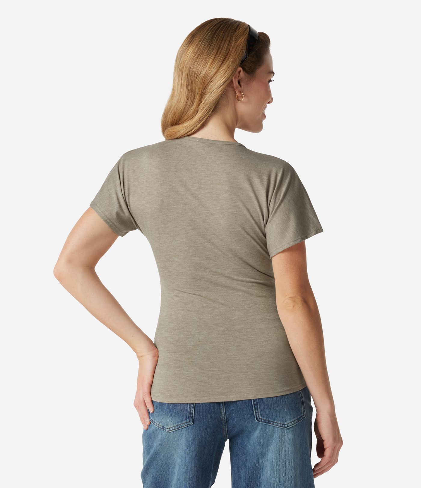 V Neck Short Sleeve Ruched Casual Top