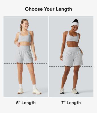 Super High Waisted 2-in-1 Stripe Yoga Shorts 7'' with Pockets Super High Waisted 2-in-1 Stripe Yoga Shorts 7'' with Pockets