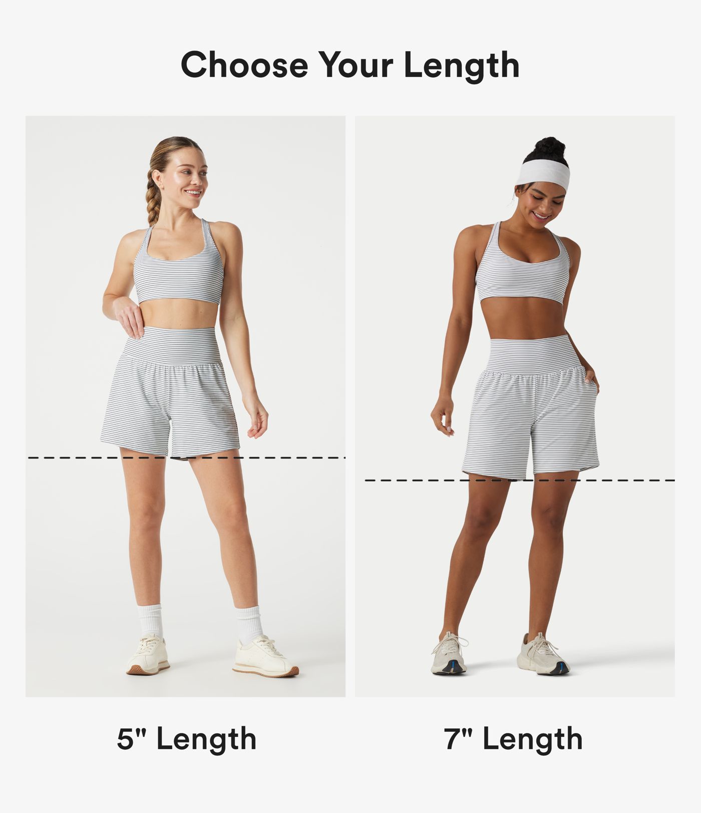 Super High Waisted 2-in-1 Stripe Yoga Shorts 5'' with Pockets Super High Waisted 2-in-1 Stripe Yoga Shorts 5'' with Pockets