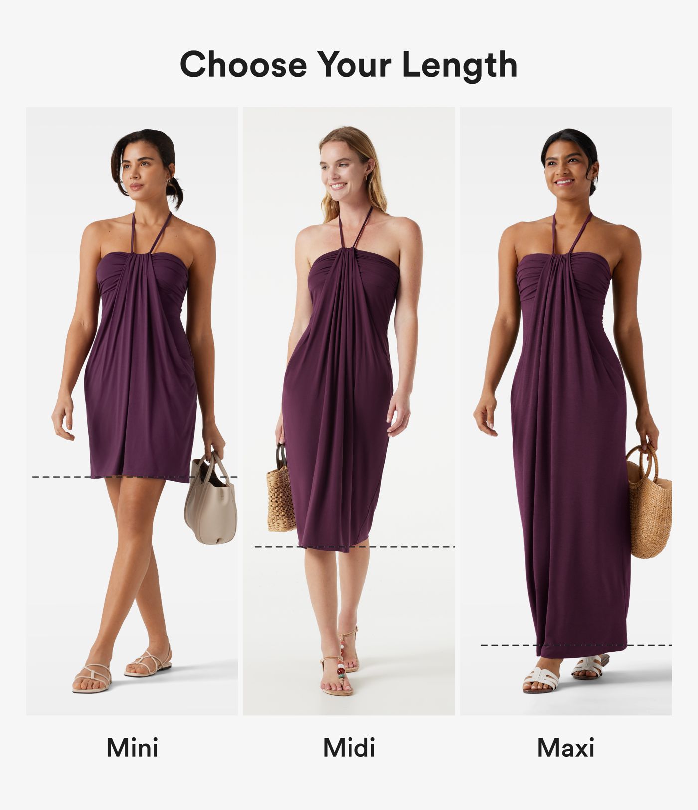 Halter Tie Back Midi Dress with Pockets Halter Tie Back Midi Dress with Pockets