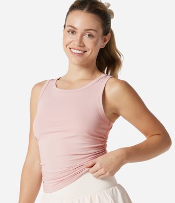 Débardeur de yoga à col rond et dos nageur froncé