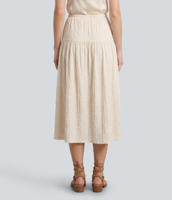 Mid Rise Midi Casual Skirt