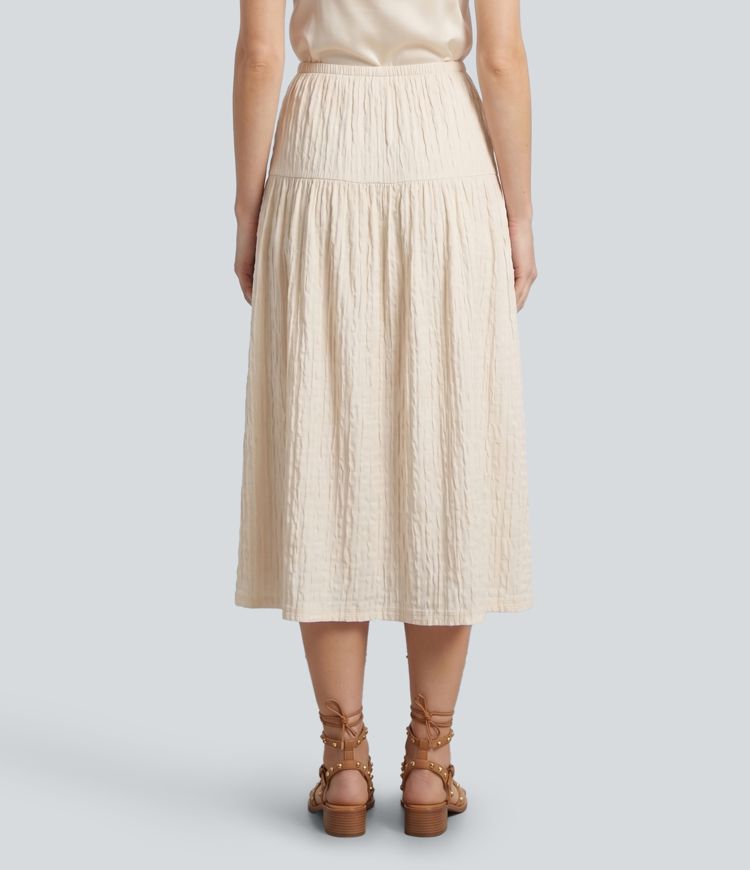 Mid Rise Midi Casual Skirt