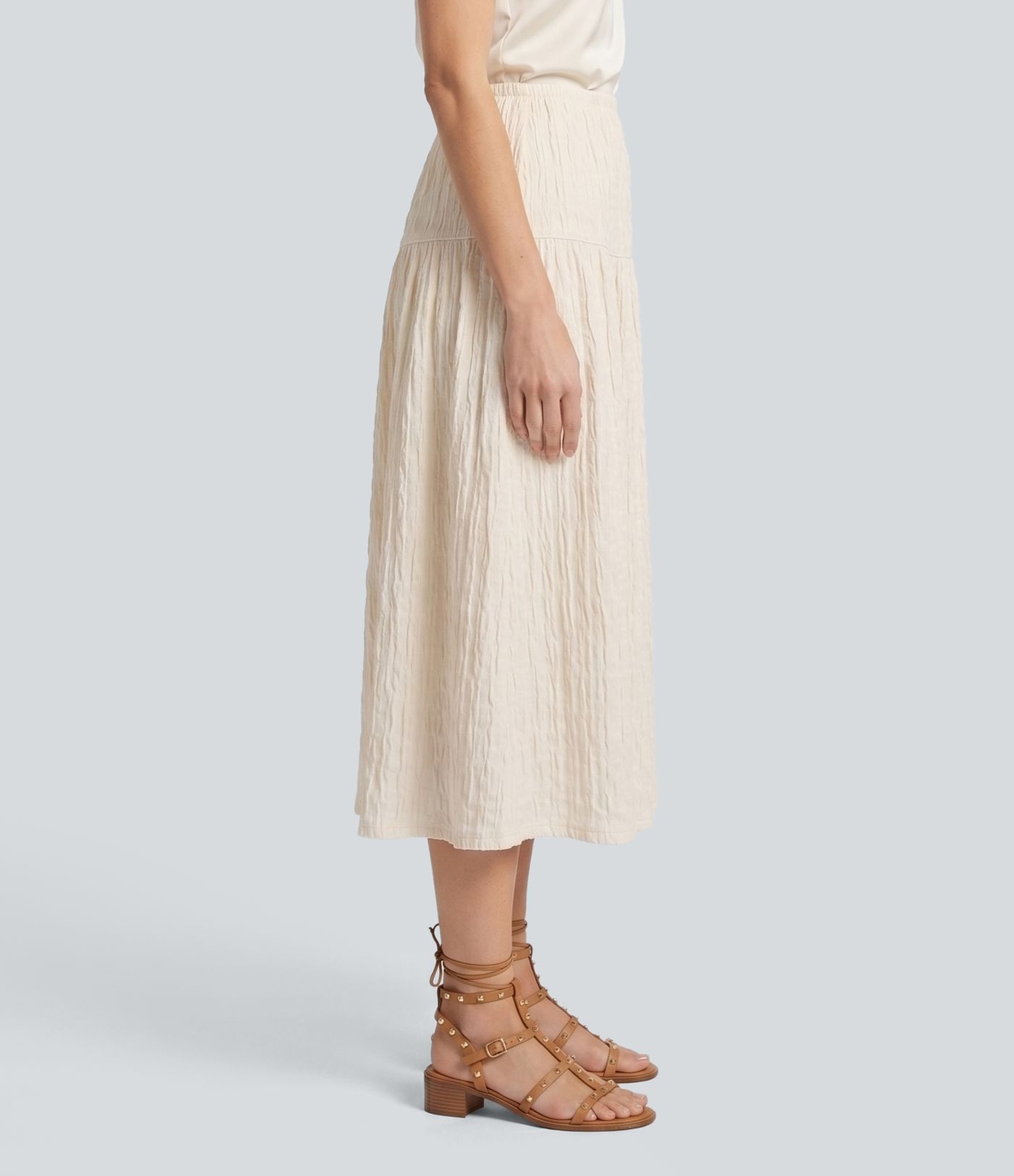 Mid Rise Midi Casual Skirt