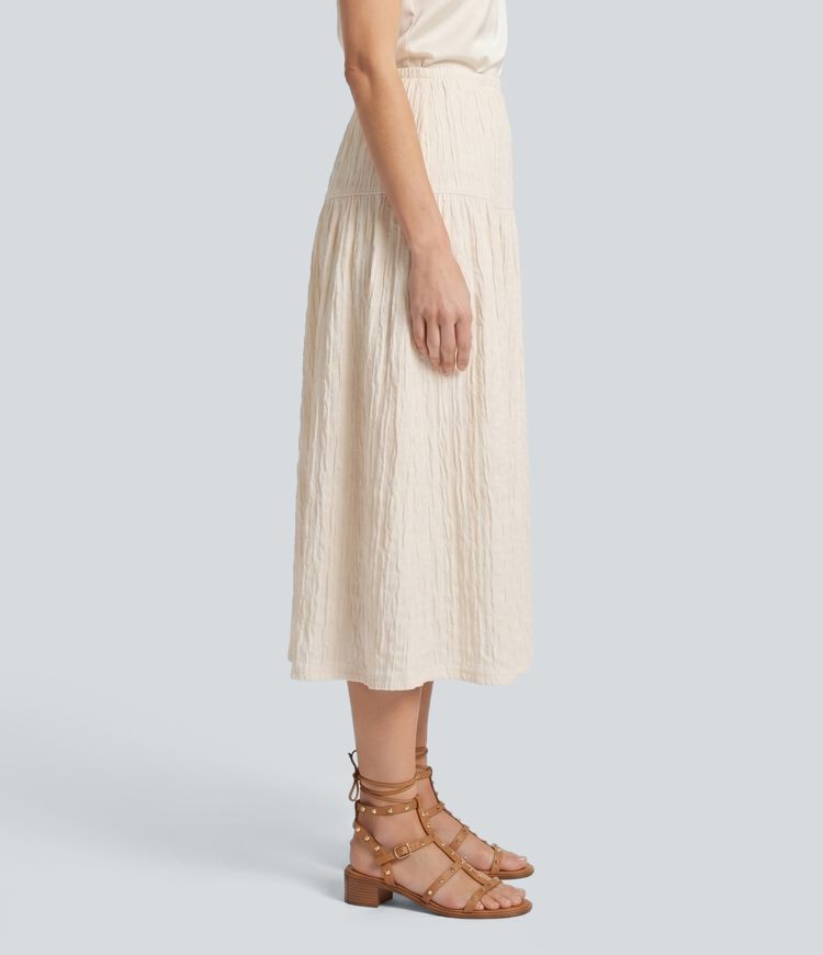 Mid Rise Midi Casual Skirt