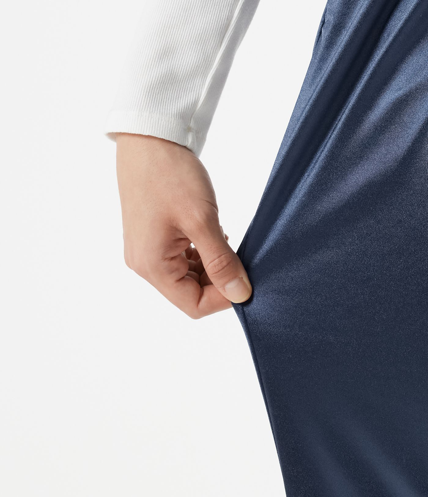 High Waisted Tapered Satin Work Pants with Pockets