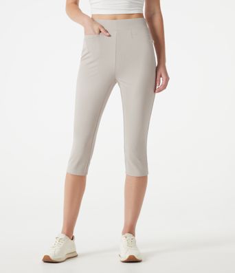 High-waisted Slim Herringbone Golf Capri Pants with Pockets High-waisted Slim Herringbone Golf Capri Pants with Pockets