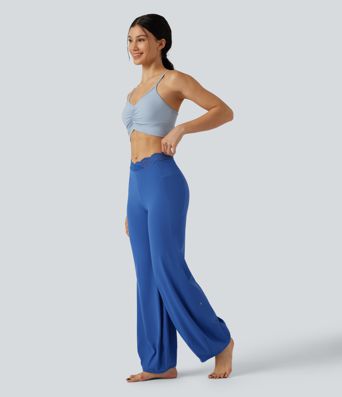 SoftlyZero™ High Waisted Contrast Lace Dance Balloon Pants with Pockets-UPF50+ SoftlyZero™ High Waisted Contrast Lace Dance Balloon Pants with Pockets-UPF50+
