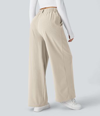 Halara Flex™ High Waisted Pocket Wide Leg Waffle Work Pants